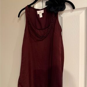 LOFT Women's Burgundy Sleeveless Top